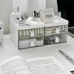 Boxes Storage# Desktop Storage Box Organiser Drawer Type Transparent Acrylic Desk Stationery Hand Account Storage Rack Desk Simple Pen Holder Y24052034BW