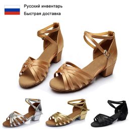 Children Adult Latin Dance Shoes Ladies Girl Tango/Ballroom/ Salsa Dancing Shoes Soft Bottom Exercise Shoes Indoor Sandals C01G 240520