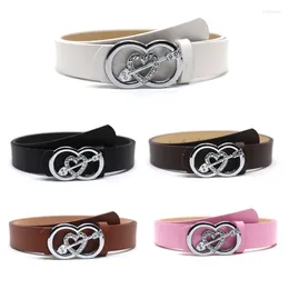 Belts Durablity Adult Waist Belt Delicate Fashion Through Heart Buckle For Casual