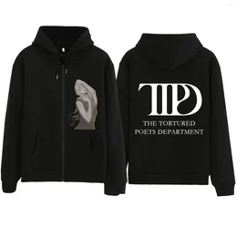 Women's Hoodies Tortured Poets Zipper Hoodie Harajuku Pullover Tops Sweatshirt Streetwear Fans Gift