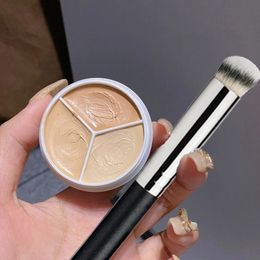3-Color Concealer Palette Cream Texture Covers Acne Marks Dark Circles Multifunction Face Makeup Lasting Brighten Face Cosmetics 240518