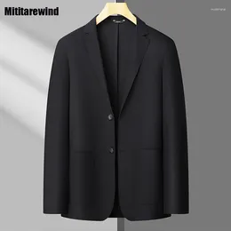 Men's Suits Large Sieze 7XL 8XL Blazers For Men Summer Business Casual Loose Coat Ice Silk Black Suit Jacket Fashion Breathable Clothing