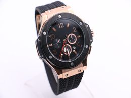 NEW Luxury brand AAA men039s automatic mechanical watch BIG gold stainless steel grid dial black rubber strap BANG designer wri6232834