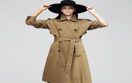 22SS Fashion CLASSIC Womens Trench Coats England Middle Long Coat Brand Design Double Breasted Trenchs Coatss Cotton Fabric Brand 4070603