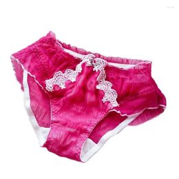 Women's Panties Large Sizes Japanese Style Women Sexy Fruit Seersucker Lace Underpants Breathable Cute Bow Ruffle Girl Underwears