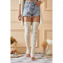 Women Socks High White Girls Tights Harajuku Knitting 2024 Autumn Winter Knee Socksings