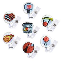 Other Labeling Tagging Supplies Basketball 2 12 Cartoon Badge Reel Retractable Nurse Id Card Cute Holder With Alligator Clip Holiday G Otczn