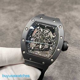 Functional RM Wrist Watch RM055 With Fully Automatic Imported Movement Rubber Strap Size 50X43mm