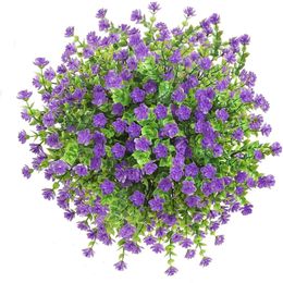 60pcs人工植物偽の花屋内外の植物uv耐性フェイクバルクプラスチック製daffodils花の緑の箱240517