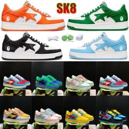 2023 Top Fashion Designer Casual Sk8 Sta Shoes Men Women Camo Black White Pink Green Abc Orange M2 Camouflage Trainer Sports Platform Sneakers Size 45 Zag