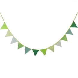 Party Decoration Green Pennant Flags Flower Garlands Triangle For Baby Shower The Banner Vintage Bunting Child