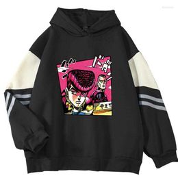 Womens Hoodies Harajuku Autumn/winter Jojos Bizzare Adventure Anime Print Hoodie Fleece Casual Aesthetic Sweater Mens/women Pullover Loosesvv2