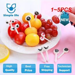 Forks 1-5PCS Fruit Fork Mini Cartoon Children Snack Cake Dessert Pick Toothpick Lunches Party Decoration Bento Accessories
