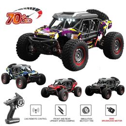 Q141 1 16 4WD RC Car With Led Lights Radio Remote Control car Waterproof Off Road Brushless RC Truck High Speed Drift car Toys 240508