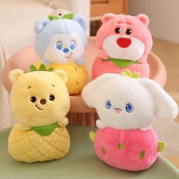 Stuffed Plush Animals 25cm Cute Fruit Animals Simulation Plush Toy High Quality Pineapple Bear Carrot Bunny Dog Soft Kids Plushies Toys Doll Gifts