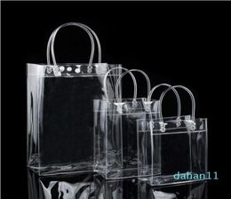 Transparent Plastic Handbags beach Shoulder bag Women Trend Tote Jelly Fashion PVC Clear Bag Shopping Bags for Grocery Tote6148290