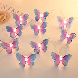 Party Decoration 1.5M 10LED Butterfly Fairy Light Strings Garland Girls Brithday Wedding Home Decorations Kids Christmas Gift