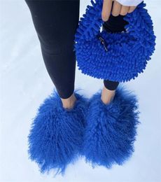 Evening Bags Fuzzy Trendy Restocked High Quality y Hand And Mongolian Fur Slides Sets1663181