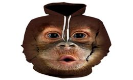 Men039s Hoodies Sweatshirts Animal Gorilla Monkey 3D Printed Hoodie Men Harajuku Sweatshirt Orangutan Hooded Jacket Hip Hop9201909