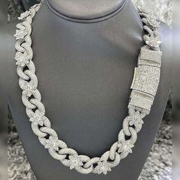 High quality sterling sier Jewellery custom necklace iced out moissanite chain diamond cuban link