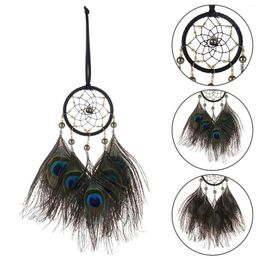 Decorative Figurines 1Pc Feathers Dream Catchers Wind Chimes Small Charm Car Interior Rearview Pendant Wall Hanging Handmade Crafts Home