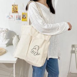 Bag Women Big Canvas Shoulder Bags 3D French Print Eco Friendly Grocery Shopping Cloth Handbag Casual Tote Girls' Books