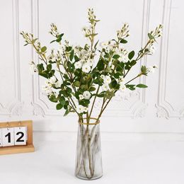 Decorative Flowers 1pc Simulation Silk Artificial Rose Peony Bouquet Simulated White Eucalyptus Wedding Decor Fake Home Garden Decoration