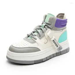 Casual Shoes All-Match Sneakers For Women Flat White High Tops Designer Fashion Season