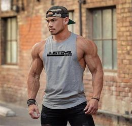 New Arrivals Bodybuilding stringer tank top man Cotton Gym sleeveless t shirt men Fitness Vest Singlet sportswear workout tanktop3670636