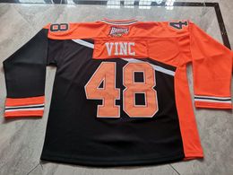 Hockey jerseys Physical photos Buffalo Bandits 48 Matt Vinc black white Men Youth Women High School Size S-6XL or any name and number jersey