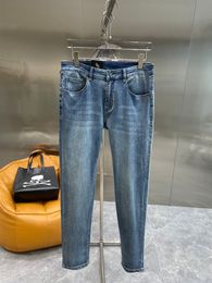 Denim jeans Trousers Knee Skinny Straight Size 28-40 Motorcycle Trendy Long Straight High-end Quality Mens Purple Jeans Jean Men women Hole High Street denim #183