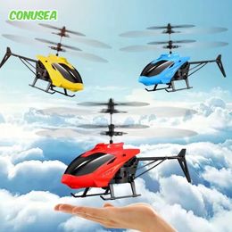 Flying Helicopter Drone Ufo Mini Guide Airplane Remote Control Rc Plane Helicopters Children Plastic Flashing Light Toys for boy 240517