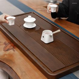 Tea Trays Chinese Wood Tray Luxury Rectangle Quality Durable Wooden Food Coffee Bandeja Para Cha Kitchen Accessories YN50