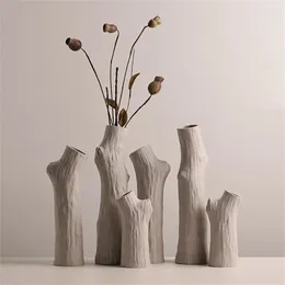 Vases Nordic Ceramic Vase Creative INS Flower Simple Branches Bottle For Home Decorations Desktop Decorative Ornament Room Decor