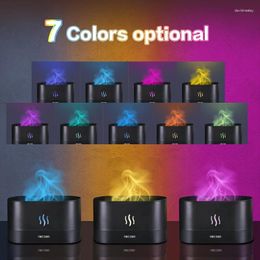 Table Lamps Colorful LED Flame Aroma Diffuser Bedroom Atmosphere Decorative Lamp Creative Humidifier Light For Living Room Office USB