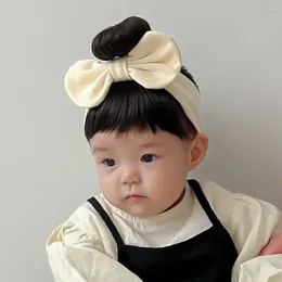 Hair Accessories Bowknot Baby Bands Wig Fashion Cute Fluffy Bangs Chignons Headband Realistic Breathable Infant Hairpiece Pography Props