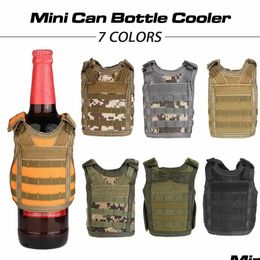 Tumblers Ups Tactical Beer Bottle Vest Er Military Mini Miniature Molle Personal Drink Set Adjustable Shoder Straps Drop Delivery Home Dhl6C
