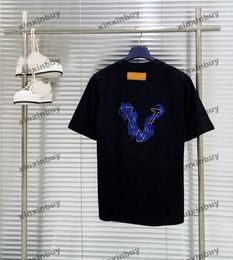 xinxinbuy Men designer Tee t shirt 2024 Italy dragon letter embroidery short sleeve cotton women black white blue red S-3XL