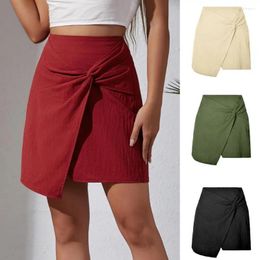 Skirts High Waisted Mini Skirt Stylish Women's Waist Asymmetrical Split Hem Collection Slim Fit Streetwear A-line