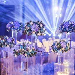 Party Decoration Acrylic Clear Tube Road Lead Cylinder PMMA Pipe Vase Back Cover For Wedding Flower Display