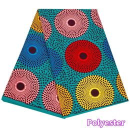 6 Yards/lot African Batik Fabric Polyester Material Circle Pattern Women Sewing Fabrics FP6544 240506