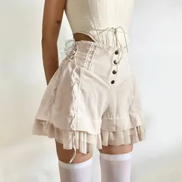 Women's Shorts Y2K Aesthetic Mesh Patchwork Sweet Gentle Cute High Waist Women Coquette Summer Casual Mini Short Pants Streetwear