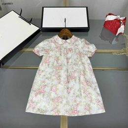 Popular girls skirt Cute floral design Princess dress Size 100-160 CM kids designer clothes summer Short sleeved baby partydress 24May