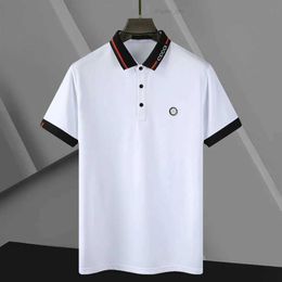 2023 Brand Designer stripe polo shirt t shirts snake polos bee floral embroidery mens High street fashion horse polo T-shirt