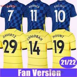 21 22 KANTE GIROUD LUKAKU Mens Soccer Jerseys PULISIC KOVACIC ZIYECH Home Blue Away Football Shirt LAMPARD JORGINHO Short Sleeve Adult Uniforms