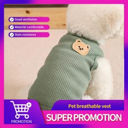 Dog Apparel 1 PCS Green Bear Vest Pet Clothes Cat Solid T-shirt Clothing Dogs Thin Small Fashion Chihuahua Summer Breathable