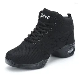 Dance Shoes Women Dancing Jazz Sneakers Hip Hop Red White Breathable Soft Sole Comfortable Flexible Sport