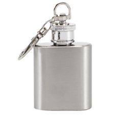 1oz Hip Flask Stainless Steel Bar Tools Keychain Mini Portable Outdoor Wine Bottle Screw Cap Whiskey Liquor Alcohol Flagon Keyring5691567