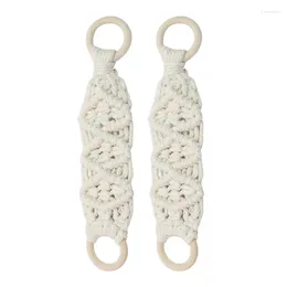 Tapestries 2 PCS Hanging Kitchen Towels Ring Crochet Dish Towel With Loop Holder 10.43X2.56Inch