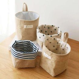 Storage Bags Eco Friendly Linen Hanging Basket Small Pocket Sack Sundries Organiser Cosmetic Cotton Bag Home Decor Packaging